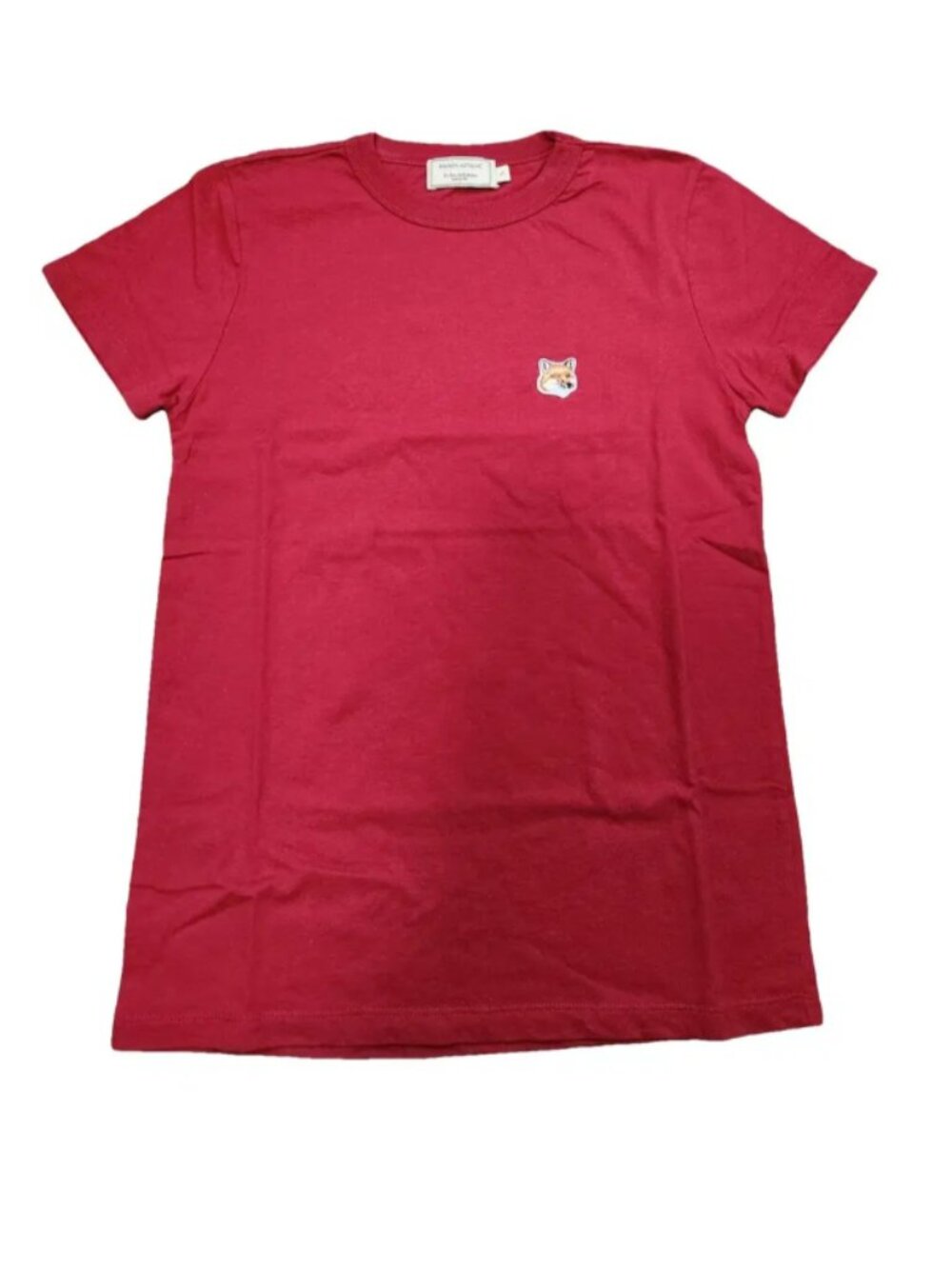 Maison Kitsuné Fox Head Patch Red Cotton T-Shirt Size S